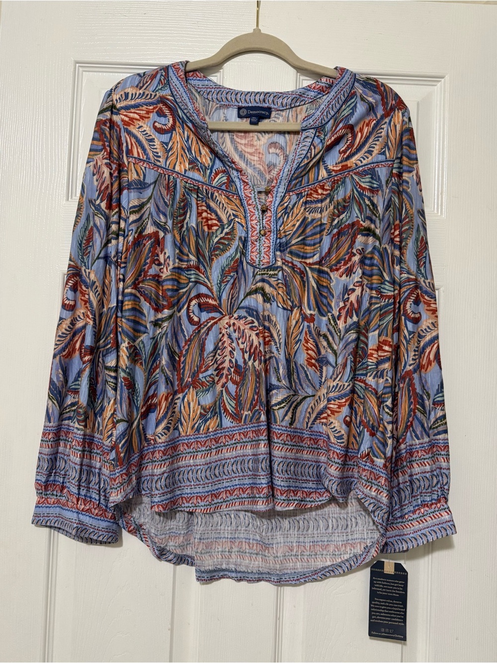 NWT Democracy Colorful Blouse